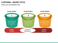 3 Options – Bucket Style PPT slide 2