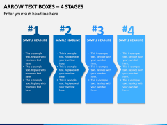 Arrow Text Boxes – 4 Stages PPT Slide 1