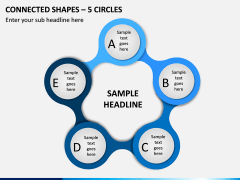 Connected Shapes – 5 Circles PPT Slide 1