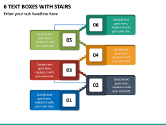 6 Text Boxes with Stairs PPT slide 2