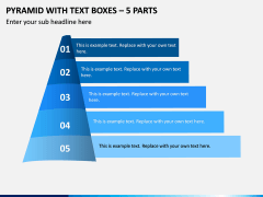 Pyramid With Text Boxes – 5 Parts PPT Slide 1