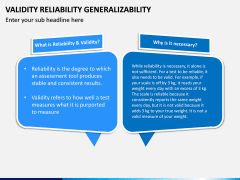 Validity Reliability Generalizability PPT Slide 1