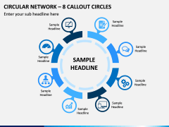 Circular Network – 8 Callout Circles PPT Slide 1