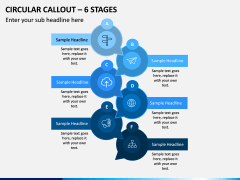 Circular Callout – 6 Stages PPT slide 1