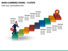 Man Climbing Stairs – 9 Steps PPT Slide 2