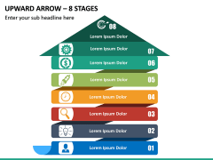 Upward Arrow – 8 Stages PPT Slide 2
