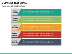 5 Options Text Boxes PPT Slide 2