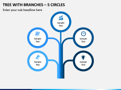 Tree With Branches – 5 Circles PPT Slide 1