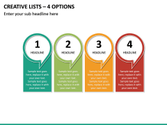 Creative Lists – 4 Options PPT Slide 2