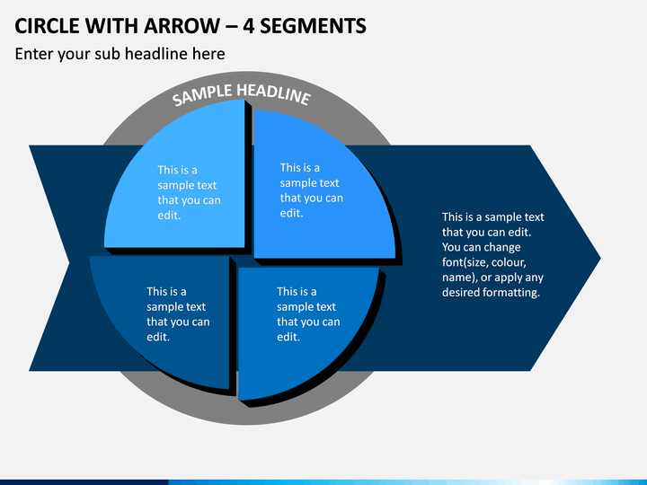 Circle With Arrow – 4 Segments PPT Slide 1