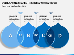 Overlapping Shapes – 4 Circles With Arrows PPT Slide 1