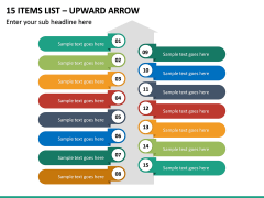 15 Items List – Upward Arrow PPT slide 2