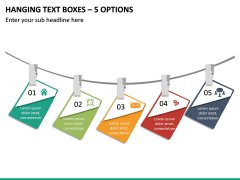 Hanging Text Boxes – 5 Options PPT Slide 2