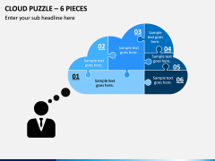 Cloud Puzzle – 6 Pieces PPT Slide 1