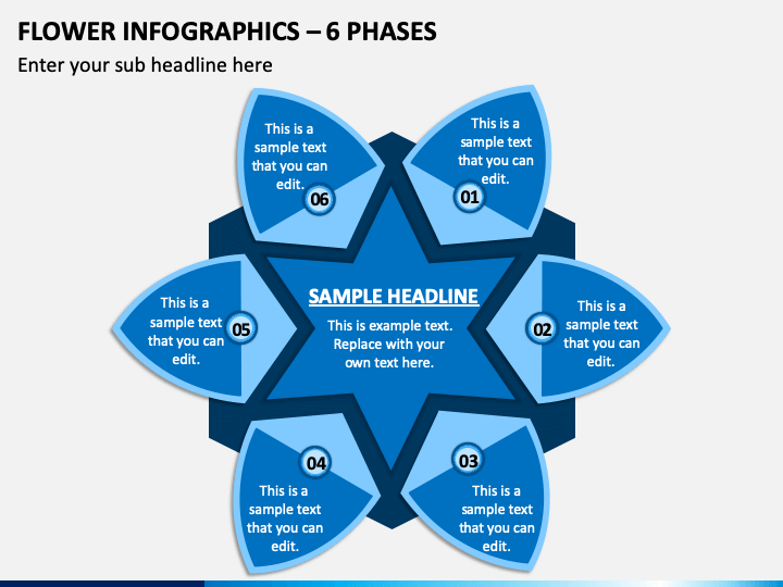 Flower Infographics – 6 Stages PPT Slide 1