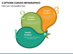 3 Options Curved Infographics PPT slide 2