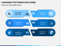 6 Rounded Text Boxes with Icons PPT slide 1