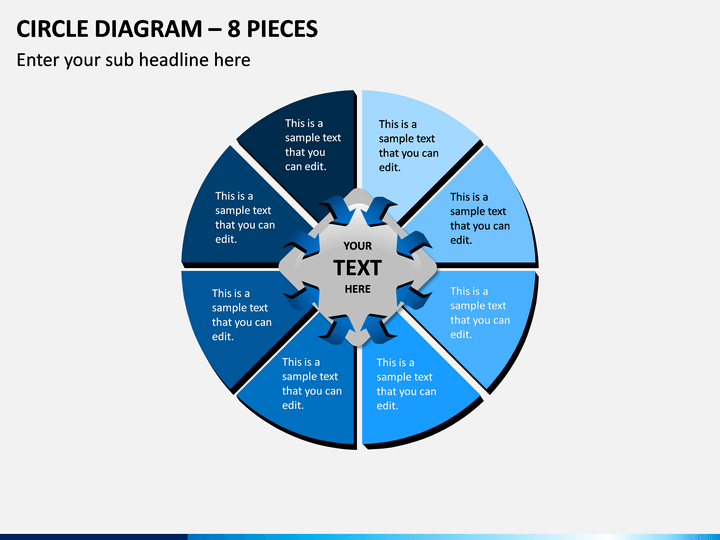 Circle Diagram – 8 Pieces PPT Slide 1