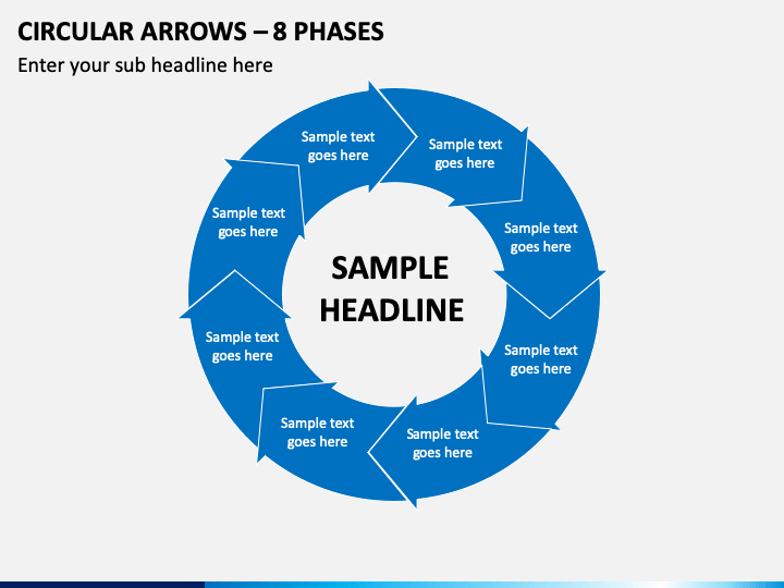 Circular Arrows – 8 Phases PPT Slide 1