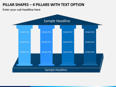Pillar Shapes – 4 Pillars with Text Option PPT slide 1