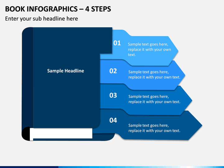 Book Infographics – 4 Steps PPT slide 1