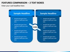 Features Comparison – 2 Text Boxes PPT slide 1