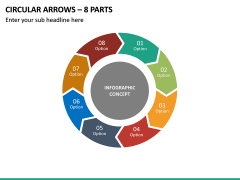 Circular Arrows – 8 Parts PPT Slide 2