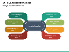 Text Box with 8 Branches PPT slide 2