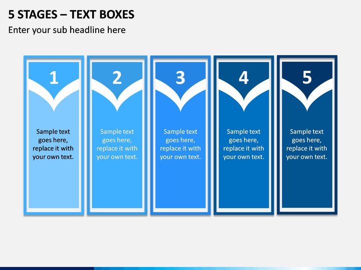 5 Stages – Text Boxes PPT slide 1