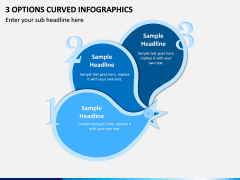 3 Options Curved Infographics PPT slide 1
