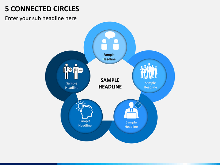5 Connected Circles PPT Slide 1
