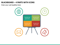 Blackboard – 4 Parts With Icons PPT Slide 2