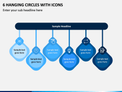6 Hanging Circles with Icons PPT slide 1