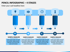 Pencil Infographic – 4 Stages PPT Slide 1