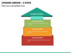 Upward Arrow – 3 Steps PPT slide 2
