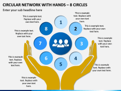 Circular Network With Hands – 8 Circles PPT Slide 1