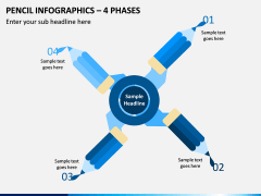 Pencil Infographics – 4 Phases PPT slide 1