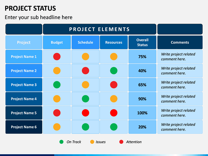 project status presentation slides ppt free download