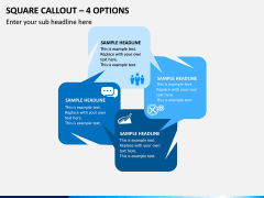 Square Callout – 4 Options PPT Slide 1
