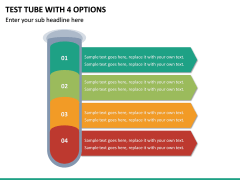 Test Tube with 4 Options PPT slide 2