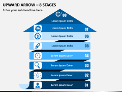 Upward Arrow – 8 Stages PPT Slide 1