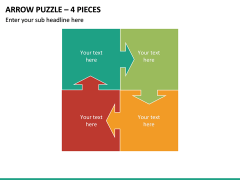 Arrow Puzzle – 4 Pieces PPT Slide 2
