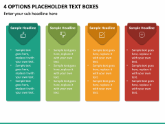 4 Options Placeholder Text Boxes PPT slide 2