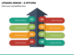 Upward Arrow – 8 Options PPT Slide 2