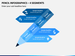 Pencil Infographics – 4 Segments PPT slide 1