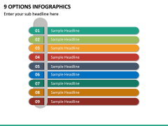 9 Options Infographics PPT Slide 2