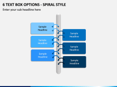 6 Text Box Options - Spiral Style PPT slide 1