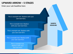 Upward Arrow – 5 Stages PPT Slide 1