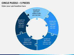 Circle Puzzle – 5 Pieces PPT Slide 1