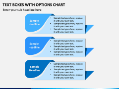 Text Boxes with Options Chart PPT slide 1